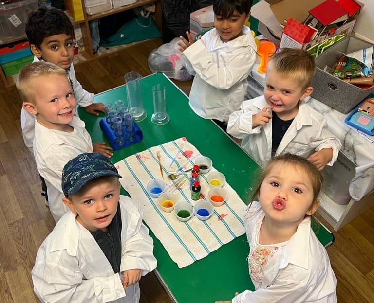 Here Our  <span>Children</span>   Study Happily